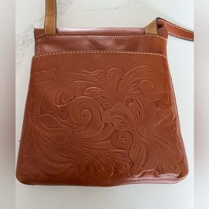 Patricia Nash Granada tooled leather crossbody bag.